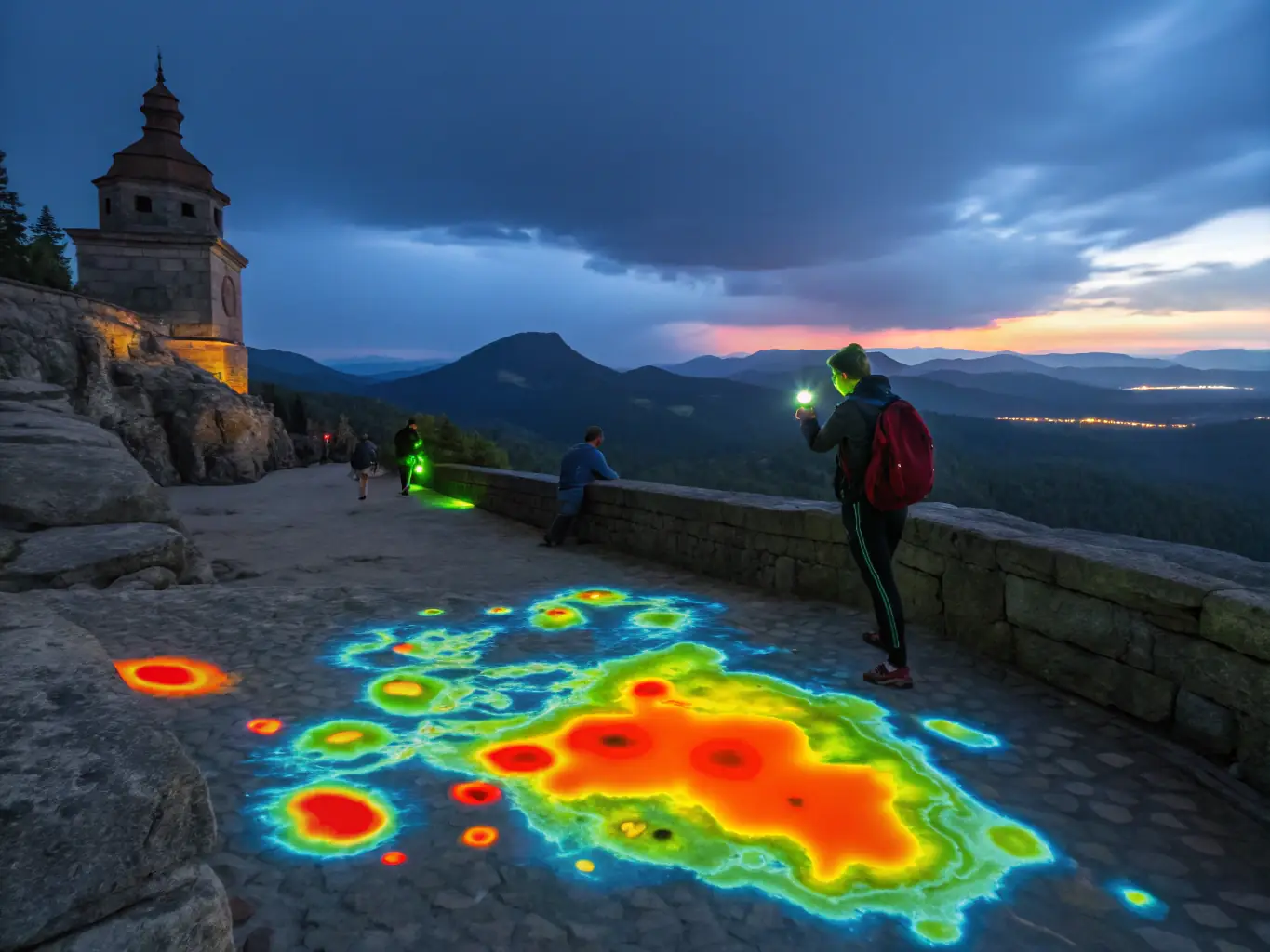 A heat map visualization of student engagement within a virtual event platform, highlighting areas of high interaction and areas where students may be losing interest.