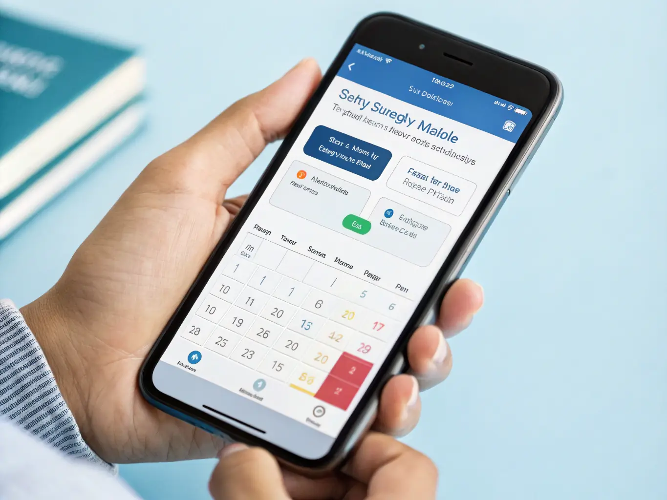 A student is using the UniLoop mobile app to create a personalized event schedule. The app interface is clean and intuitive, showing various event options and scheduling tools. The student looks excited and in control of their event experience.